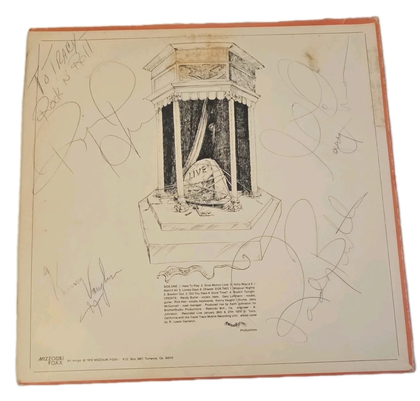 Missouri Foxx Trapped Live Autographed Original Vinyl Record, image 2