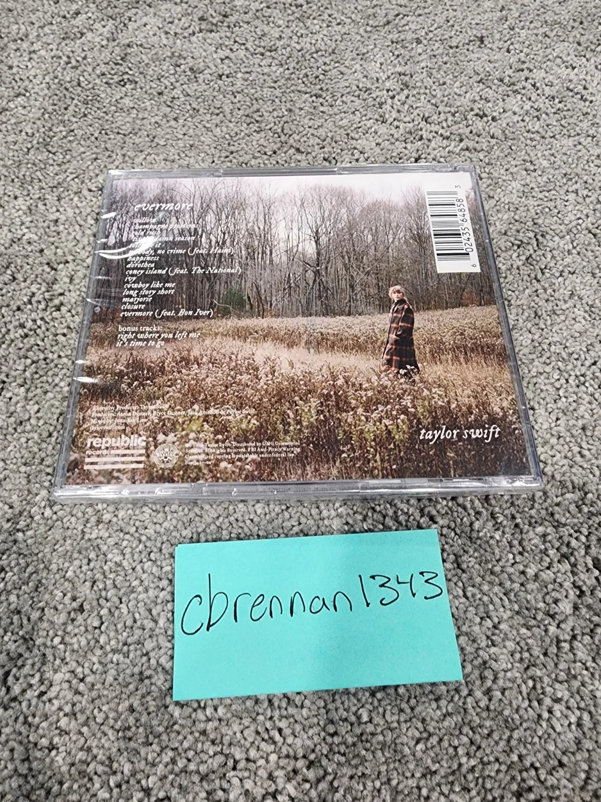 Taylor Swift - Evermore CD - Signed Autograph - New Sealed Unopened, изображение 2