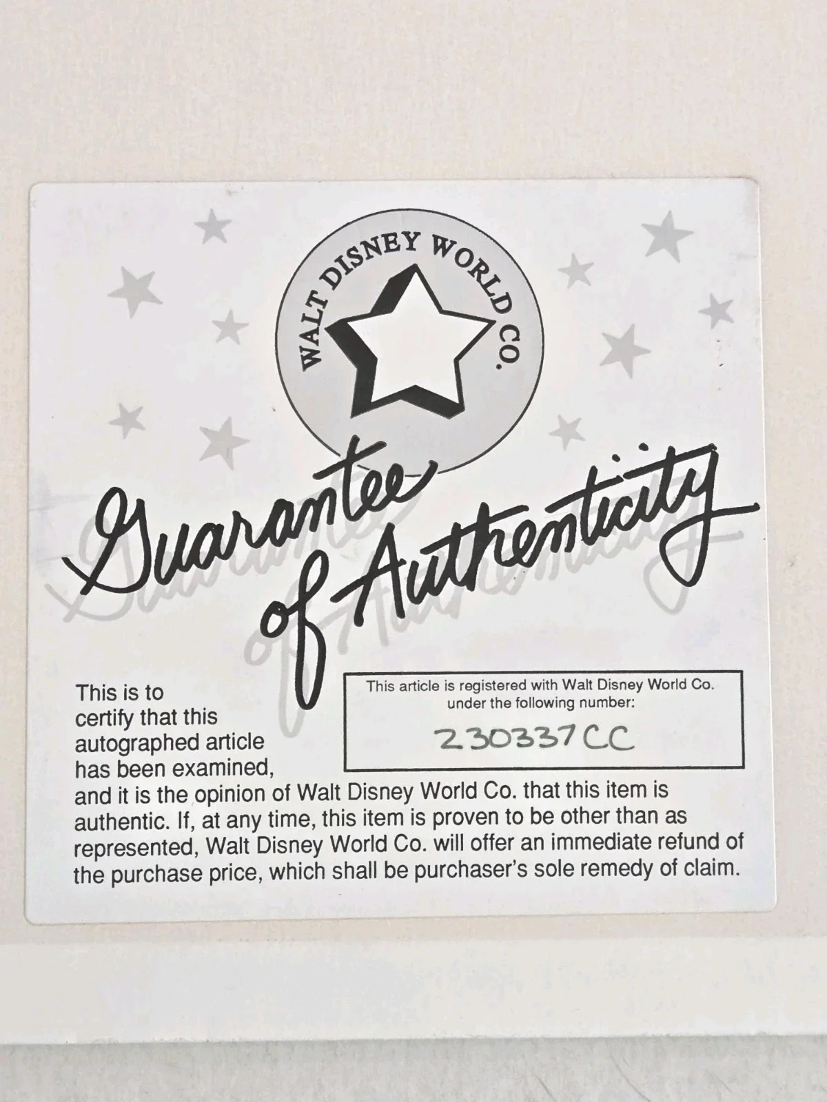 Vic Damone — VIC DAMONE Signed Cut Signature On Matted Board Walt Disney World Co Certified, image 5