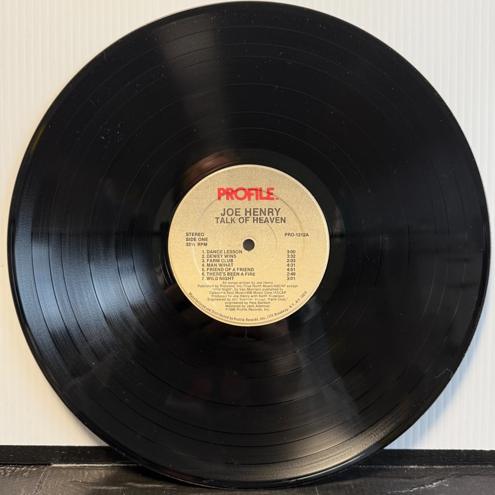 JOE HENRY "Talk Of Heaven" AUTOGRAPHED TO MIRO - USA vinyl Profile PRO-1212 NM!, изображение 3