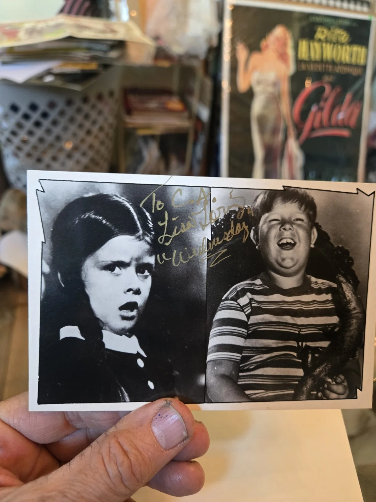 Lisa Loring Wednesday Original Autographed Postcard Addams Family Rare Stranger, изображение 2