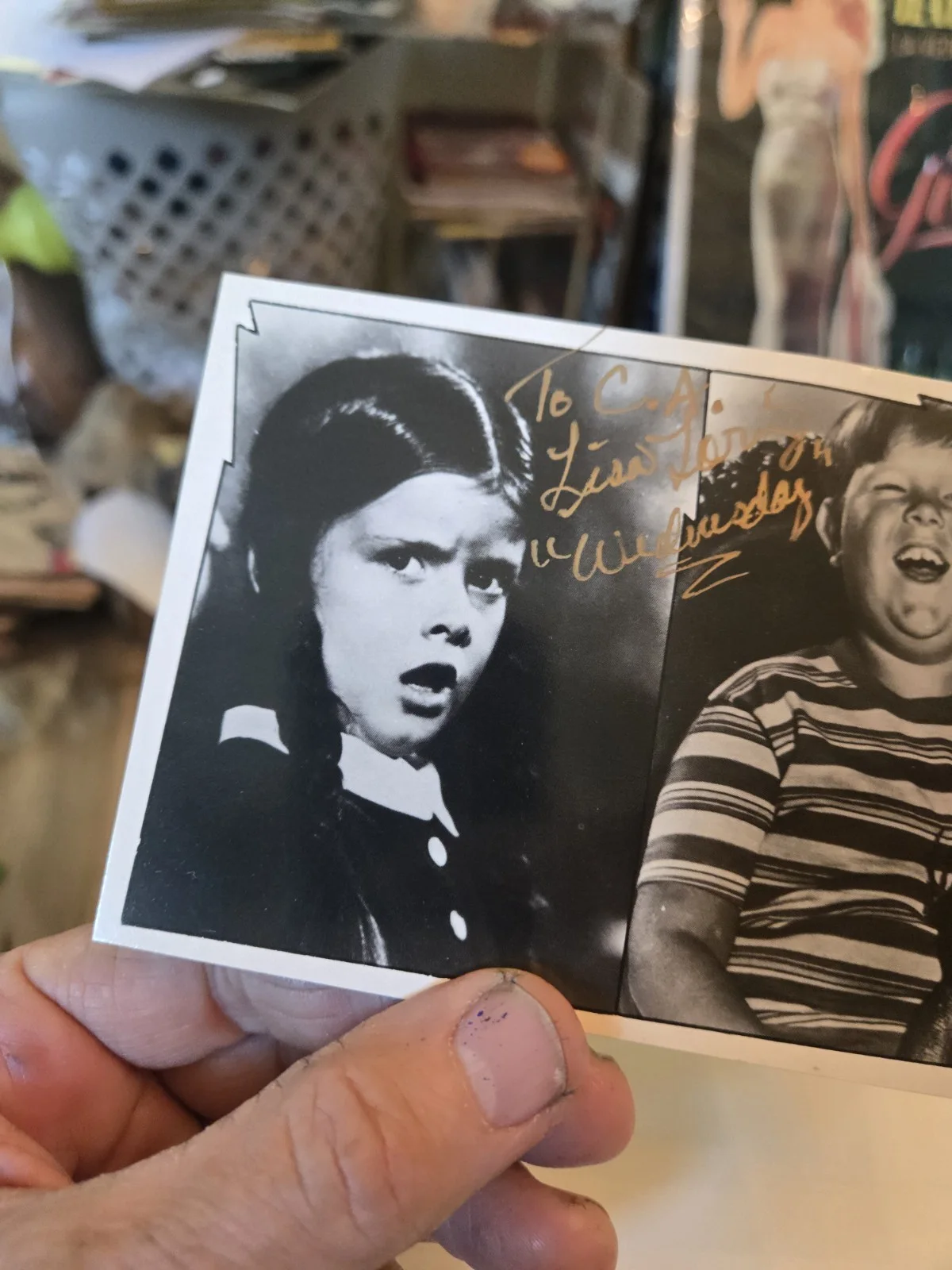 Lisa Loring Wednesday Original Autographed Postcard Addams Family Rare Stranger, изображение 3