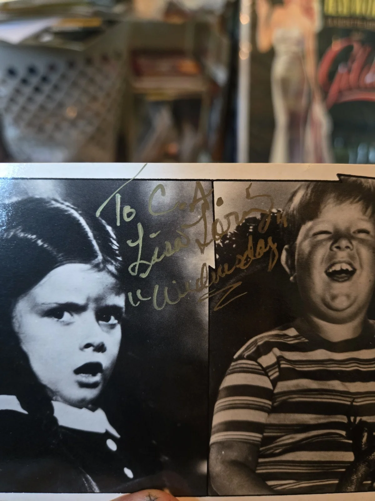 Lisa Loring Wednesday Original Autographed Postcard Addams Family Rare Stranger, изображение 4