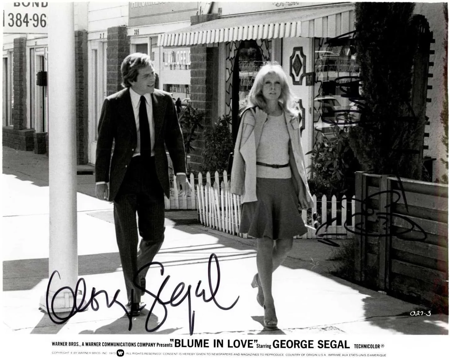George Segal — George Segal & Susan Anspach Signed Autographed "Blume in Love" 8x10 Photo