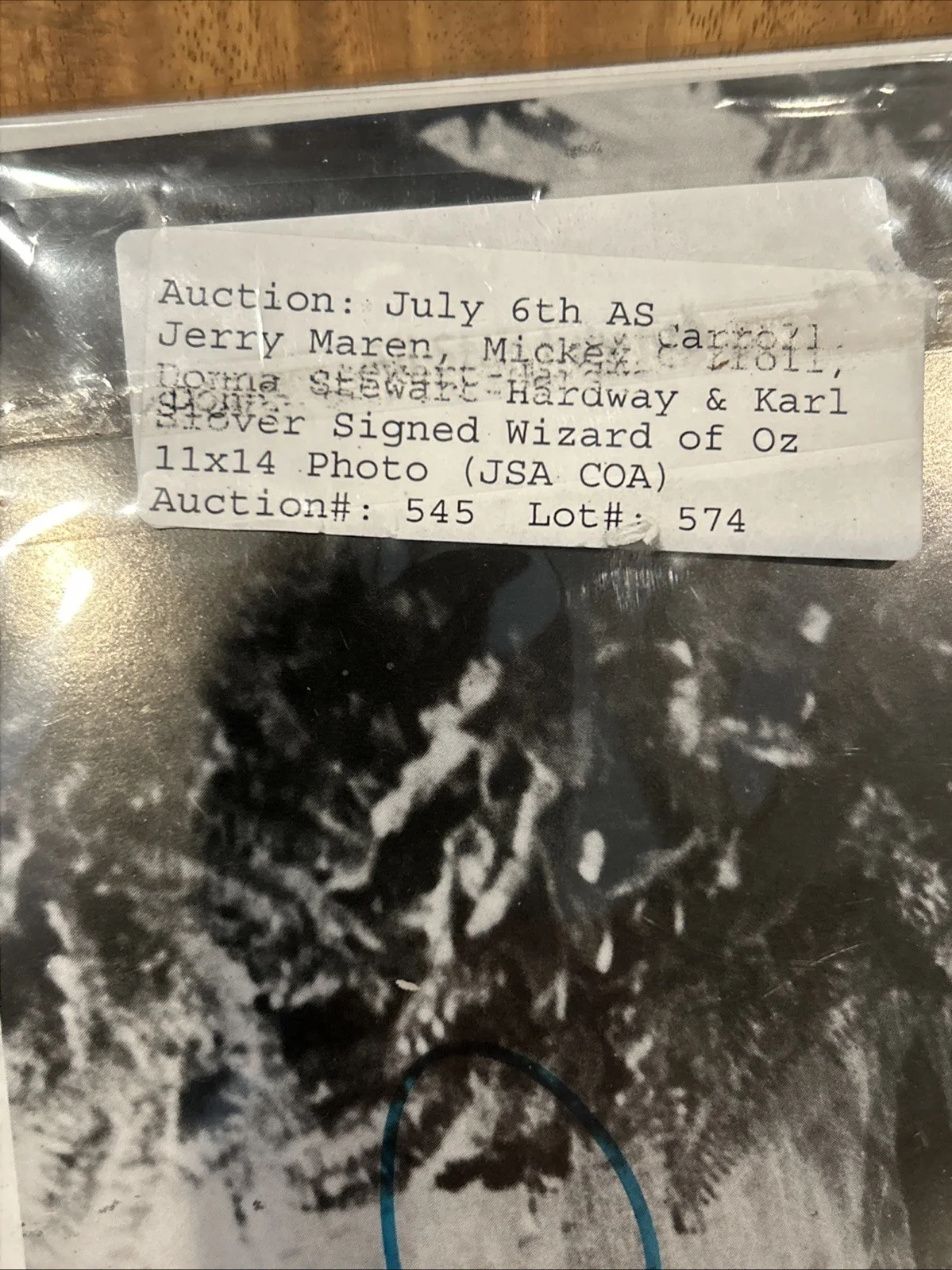 Wizard of Oz Signed Photo Munchkin Cast Jerry Maren Mickey Carroll JSA COA, image 3