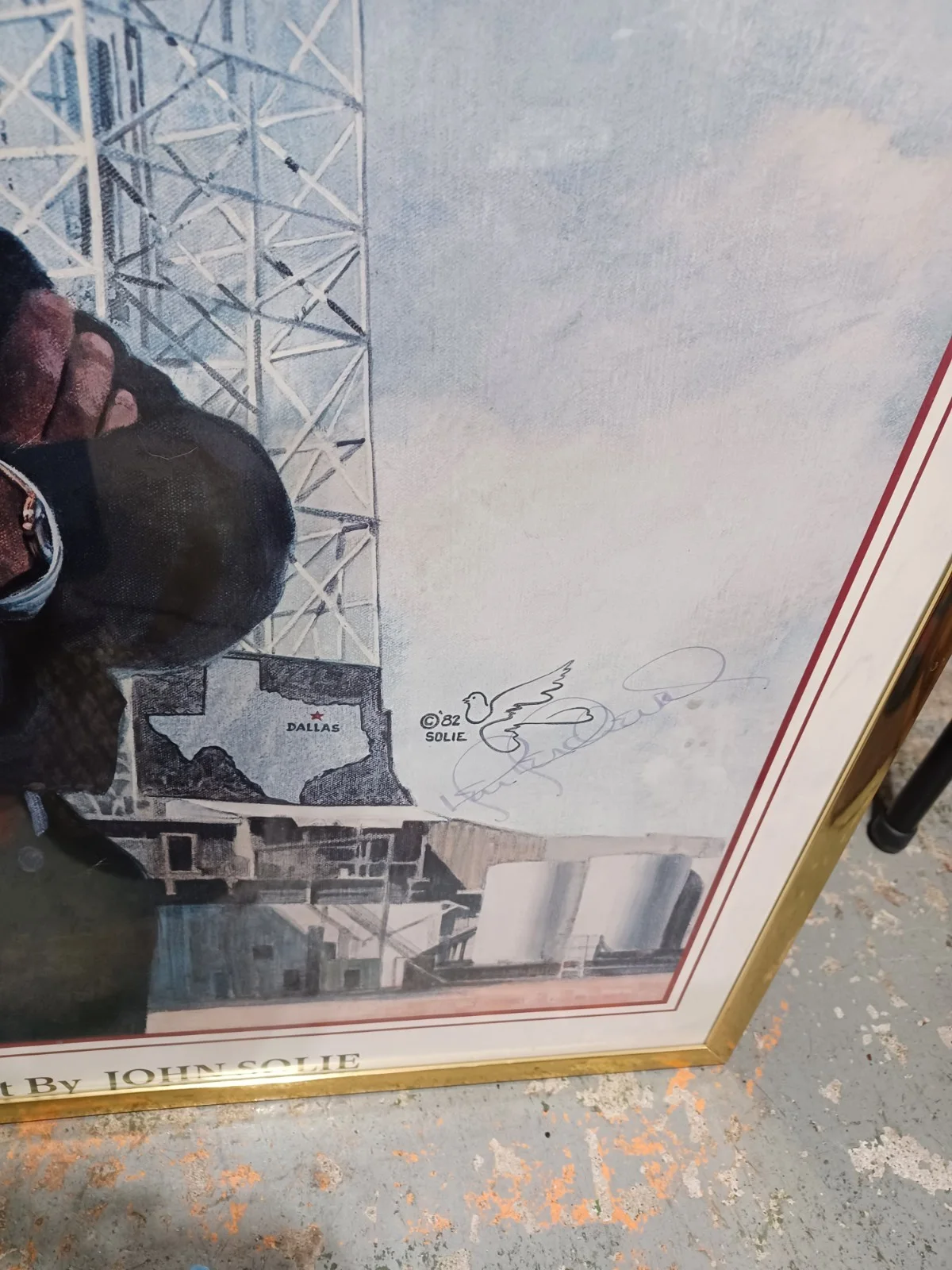Ken Kercheval — 1980's Ken Kercheval Signed Dallas Oil Rig "Cliff Barnes" 32x24 Print Framed, изображение 3