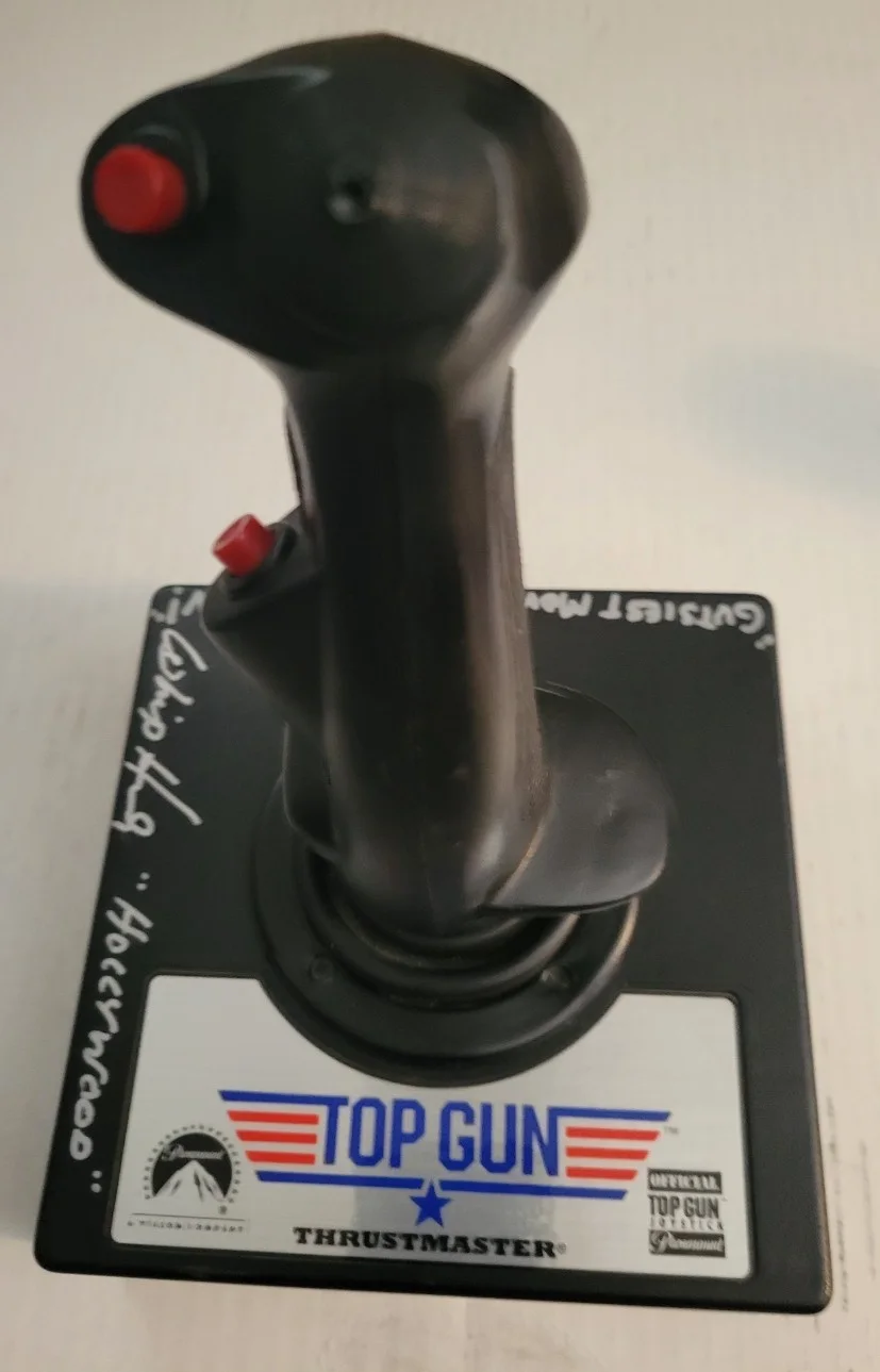 Whip Hubely — Whip Hubley signed official flight joystick Hollywood with inscription JSA coa