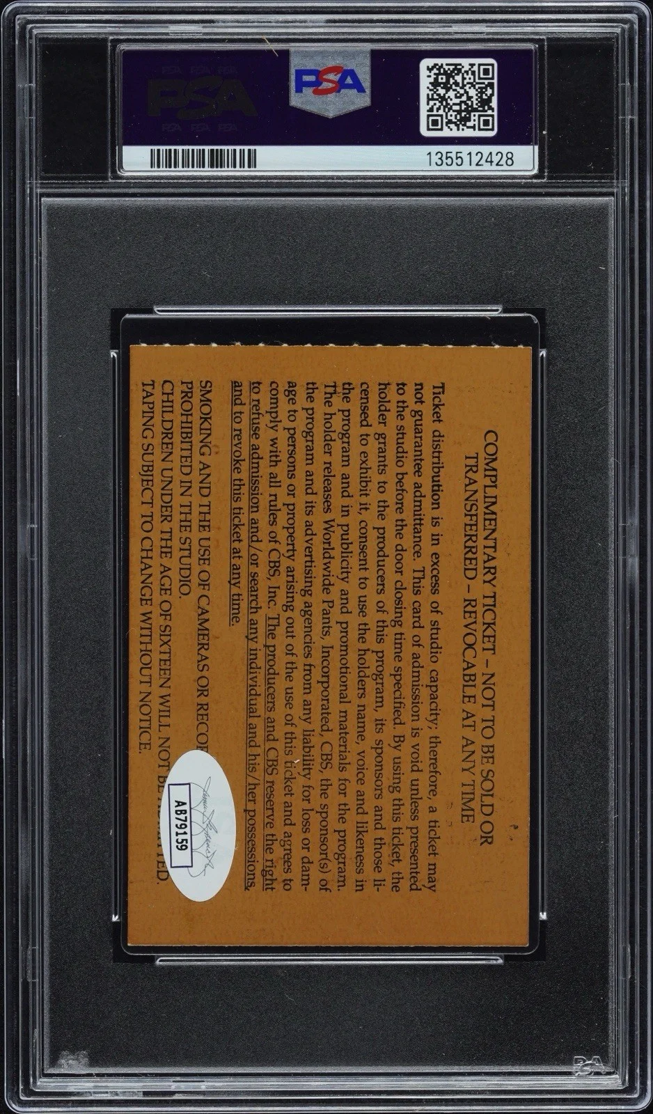 David Letterman — David Letterman Signed Late Show Ticket Stub • August 31, 1993 (PSA/DNA & JSA), изображение 3