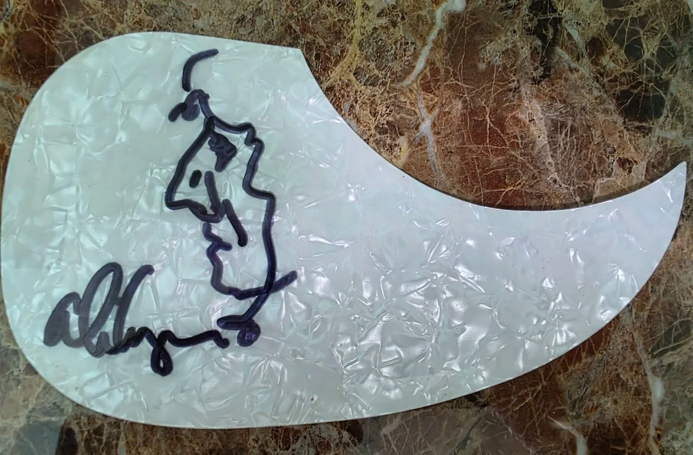 ALICE COOPER: Autographed Signed Pickguard w/Sketch, image 2