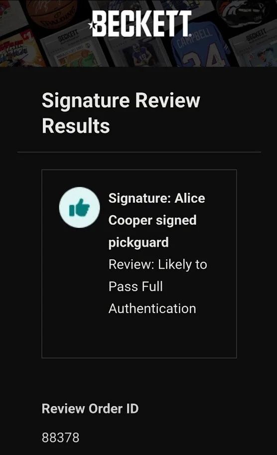 ALICE COOPER: Autographed Signed Pickguard w/Sketch, image 3