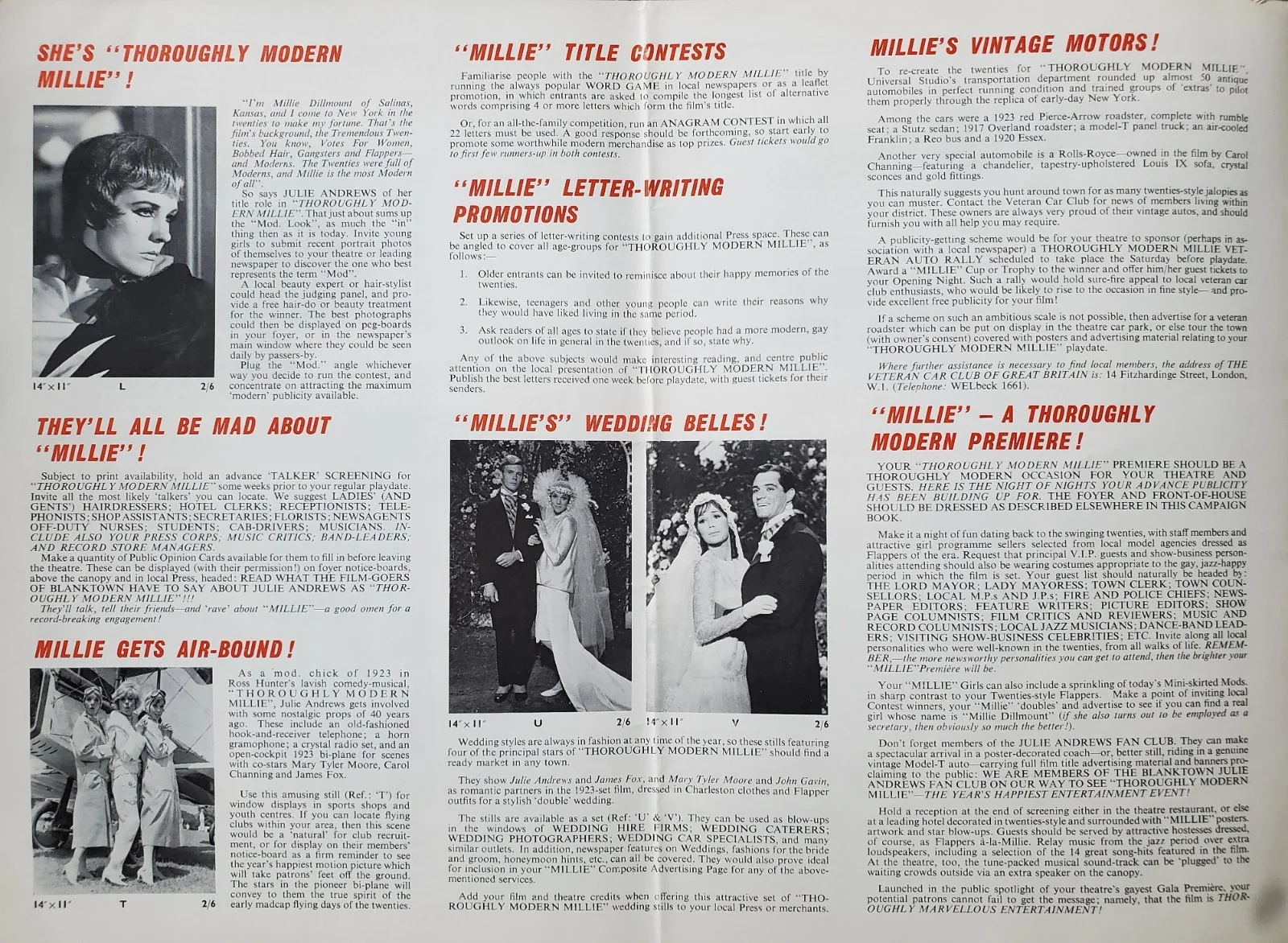 THOROUGHLY MODERN MILLIE - RARE VINTAGE 1967 UK PRESSBOOK - JULIE ANDREWS, изображение 3