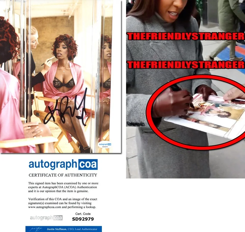 KELLY ROWLAND — Kelly Rowland signed 8x10 Photo EXACT PROOF b SEXY BRA Destiny's Child ACOA COA