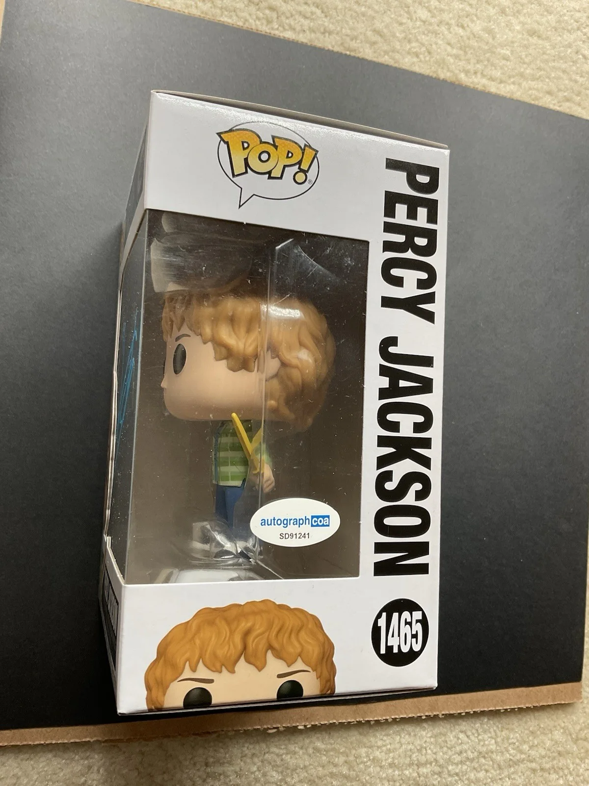 Walker Scobell — Walker Scobell signed Percy Jackson Funko Pop #1465 ACOA Disney Olympians auto, изображение 2