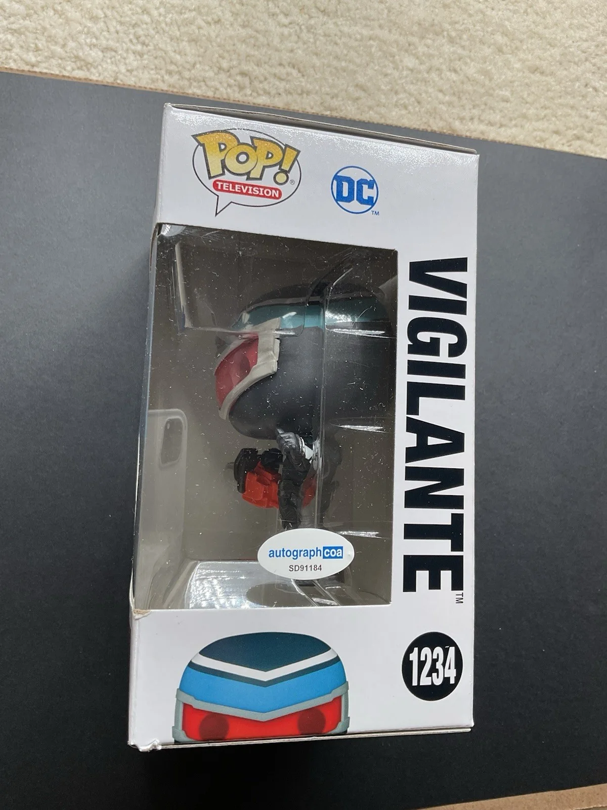 Freddie Stroma — Freddie Stroma signed Peacemaker Vigilante Funko Pop #1234 ACOA DC autographed, image 2