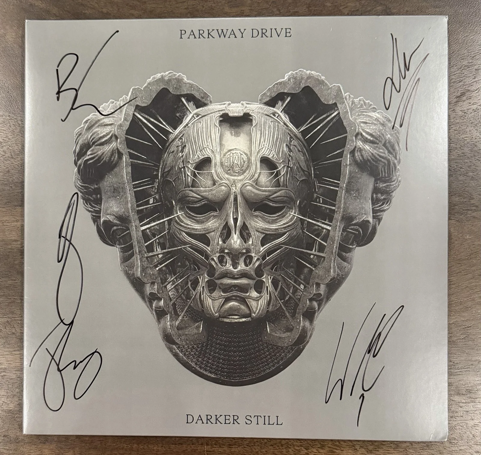 Parkway Drive SIGNED Darker Still Clear With Red Smoke Vinyl Autographed LP READ, изображение 2