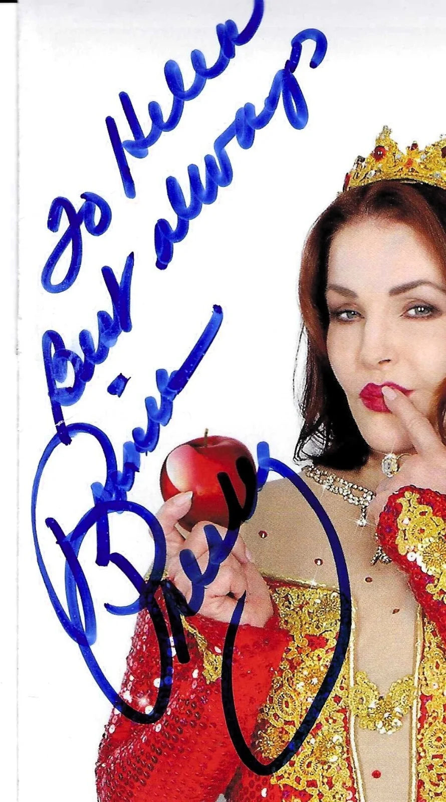 PRISCILLA PRESLEY — PRISCILLA PRESLEY SIGNED as THE WICKED QUEEN a unique item DATED 2015 coa, image 2