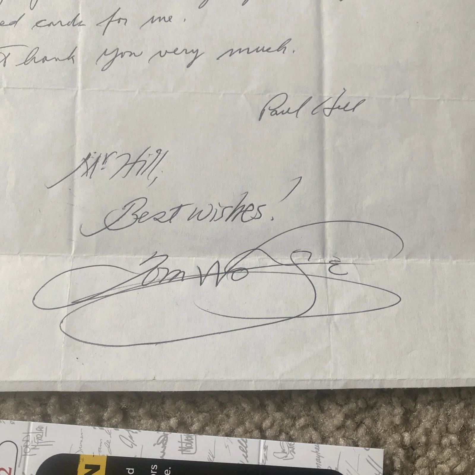 Tom Wolfe Signed Autographed Fan Letter D.2018 Author JSA Authenticated, image 2