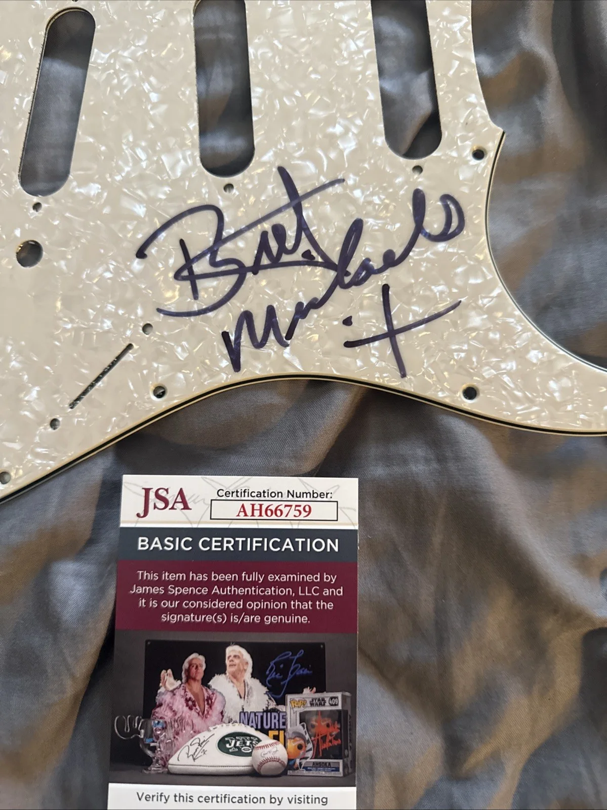 Bret Michaels signed autographed guitar Pickguard Poison Jsa Certified, image 2