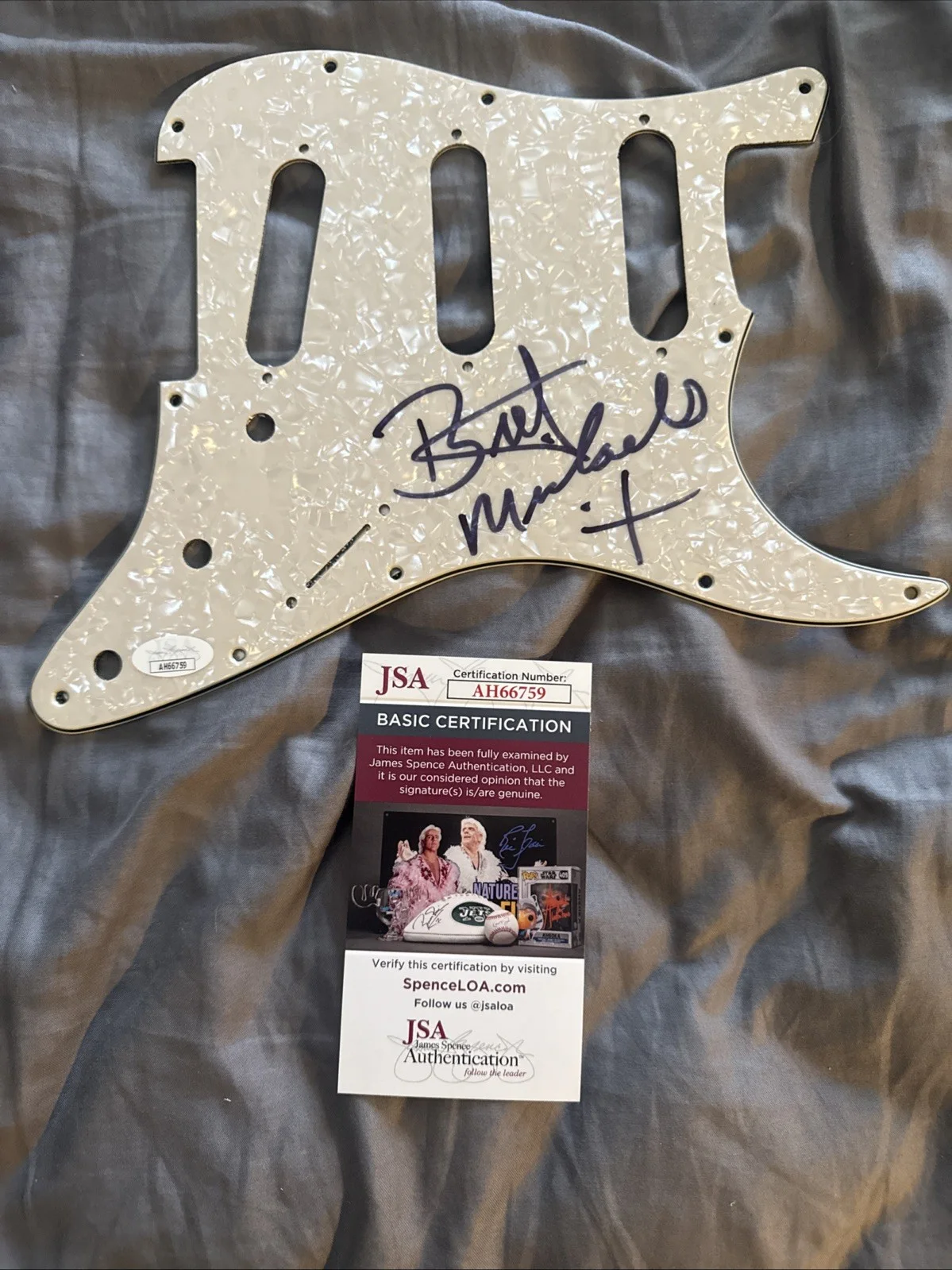 Bret Michaels signed autographed guitar Pickguard Poison Jsa Certified, image 3