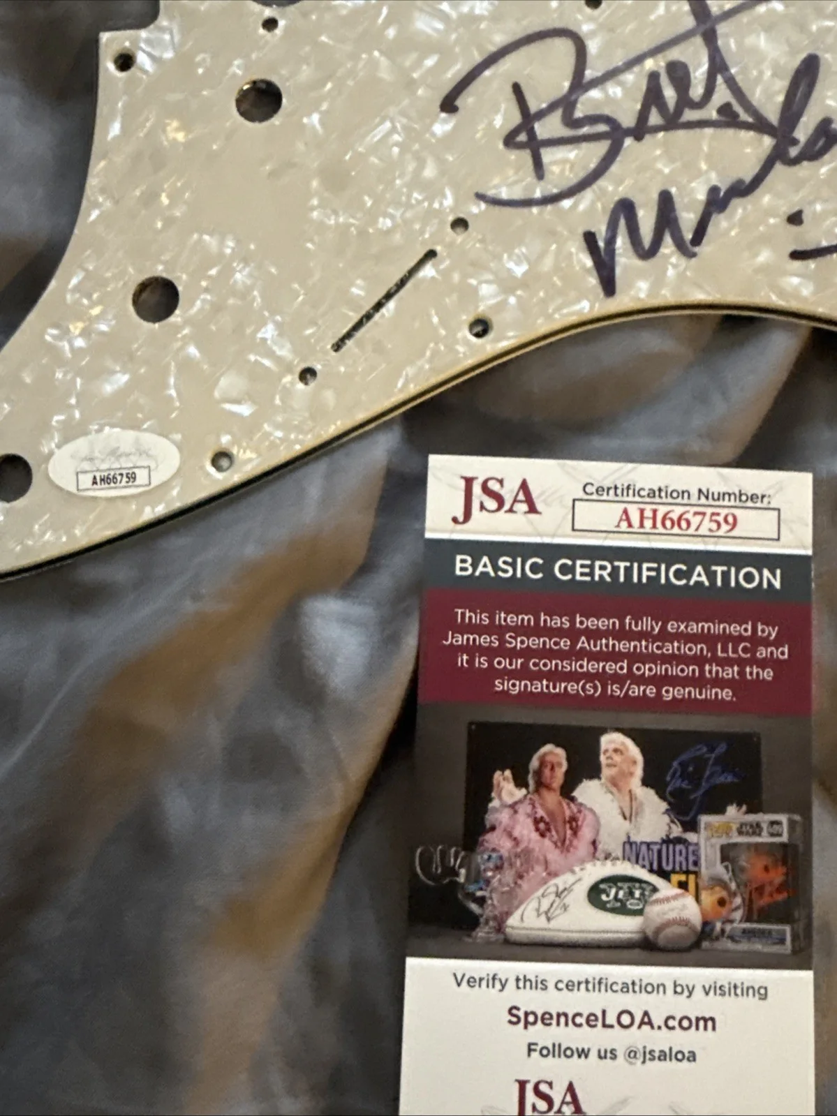 Bret Michaels signed autographed guitar Pickguard Poison Jsa Certified, image 4