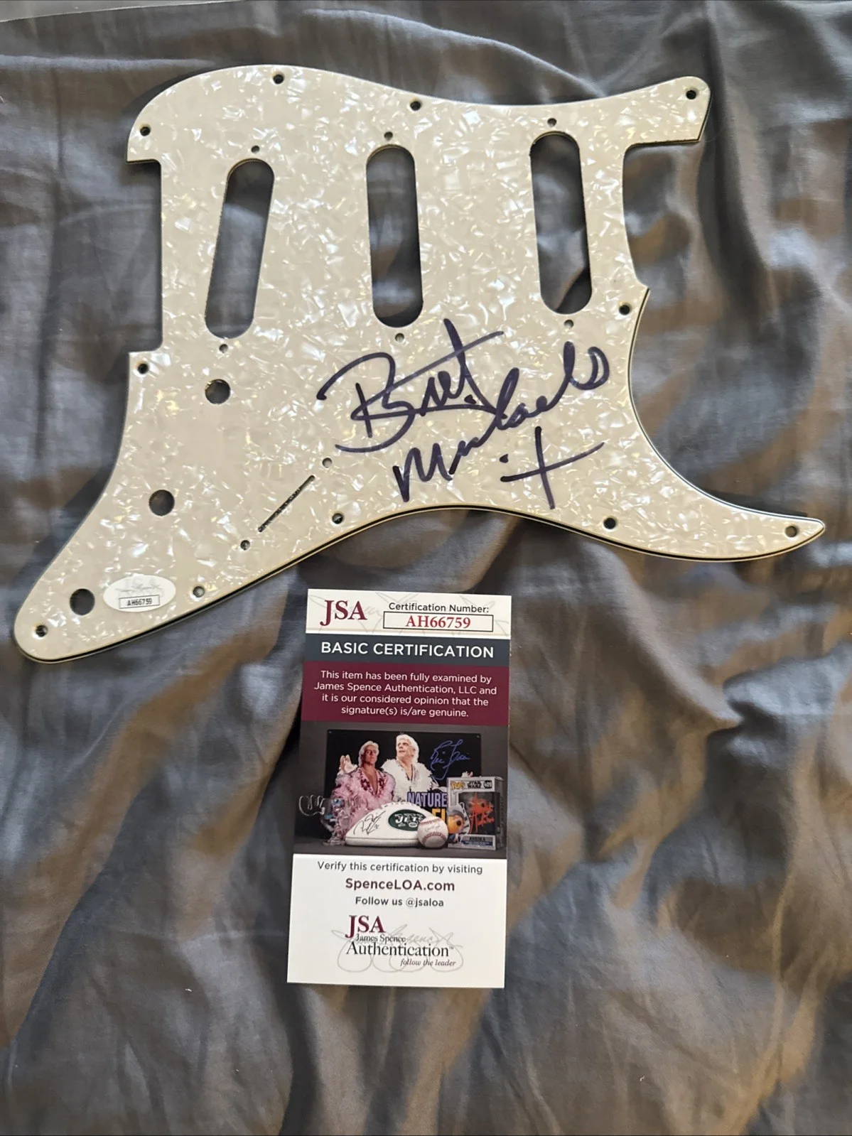Bret Michaels signed autographed guitar Pickguard Poison Jsa Certified, image 5