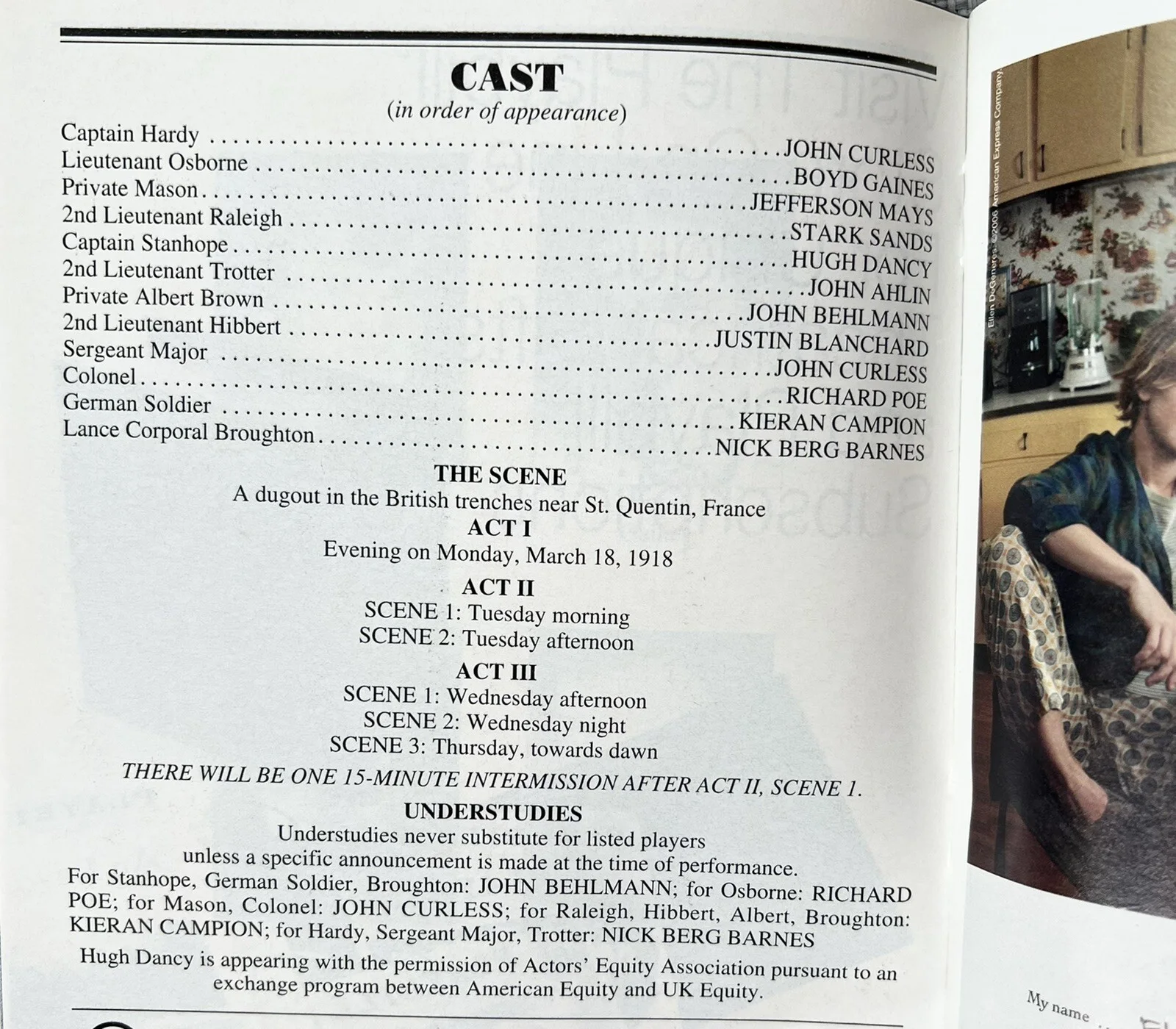 Journey’s End Signed Broadway Playbill - Hugh Dancy, Boyd Gaines, Jefferson Mays, image 3