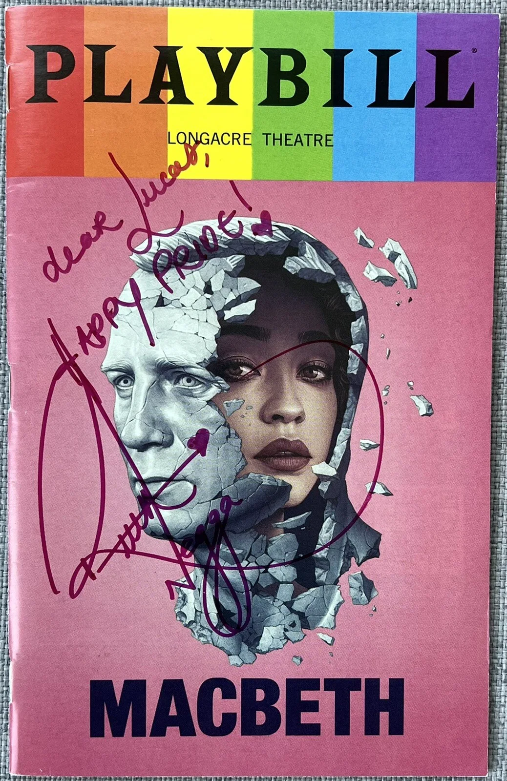Ruth Negga — Ruth Negga Signed In Person MACBETH Playbill - Authentic, Broadway, PRIDE