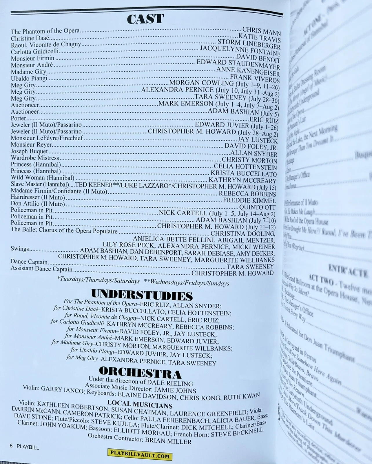 Quinto Ott Signed In Person The Phantom of the Opera Playbill - Authentic, изображение 2