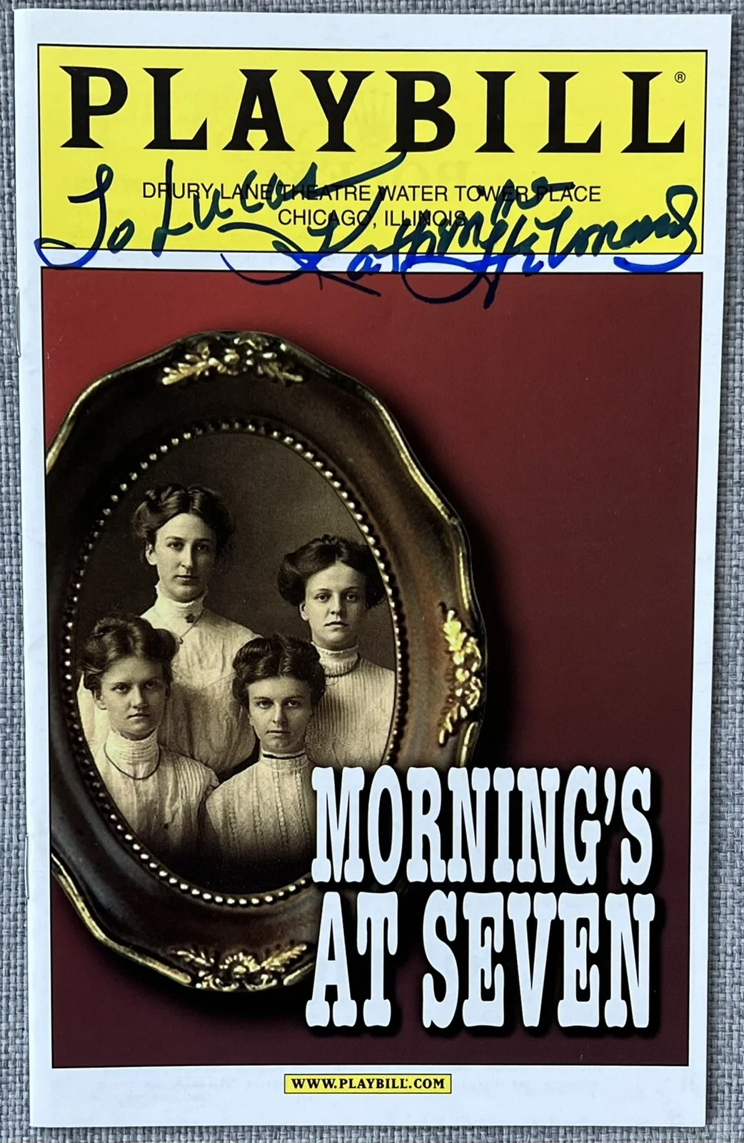Katherine Helmond — Katherine Helmond Signed In Person Morning's At Seven Playbill - Authentic, RARE