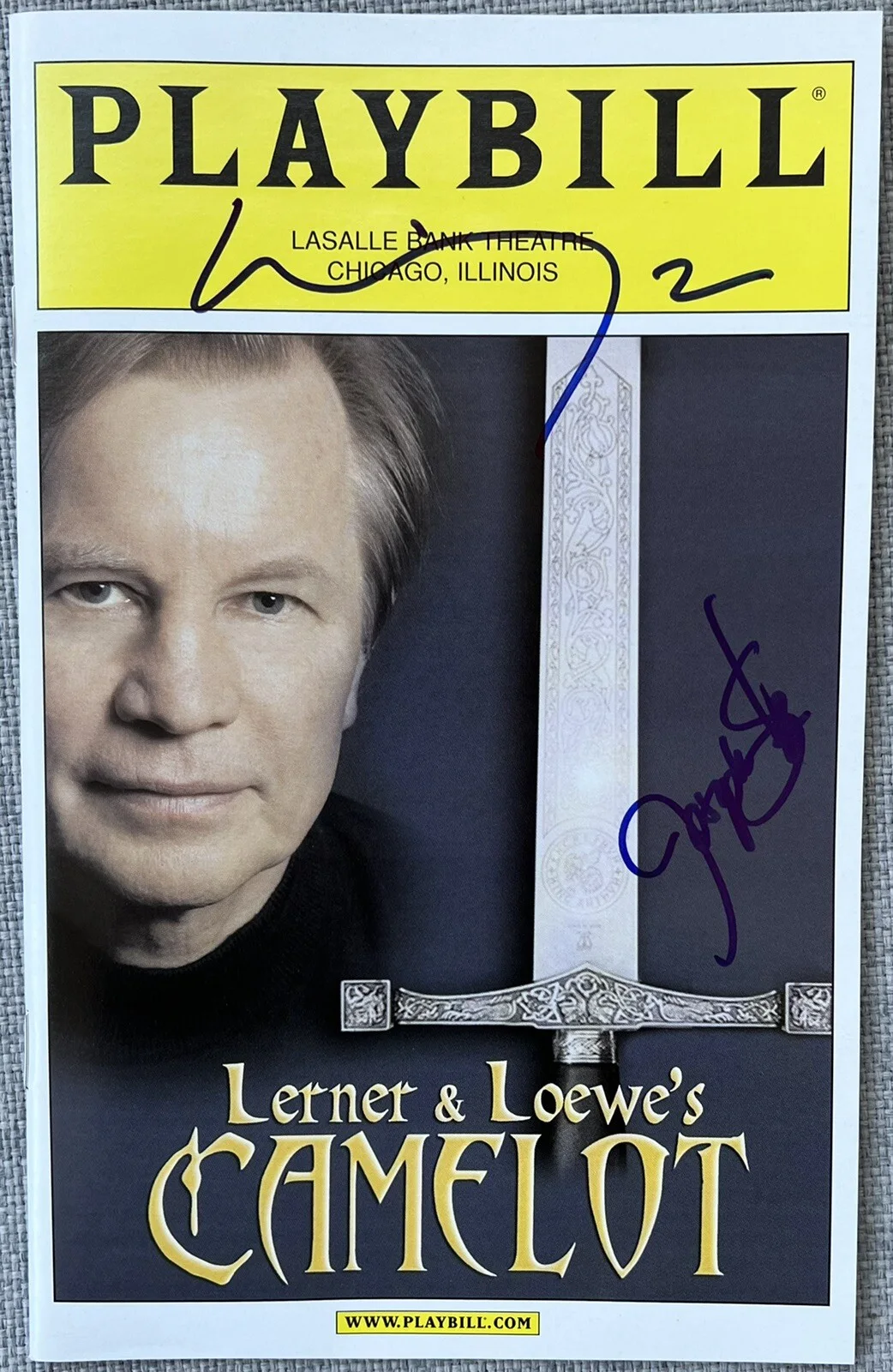 Michael York — Michael York Signed In Person Lerner & Loewe's CAMELOT Playbill - Authentic