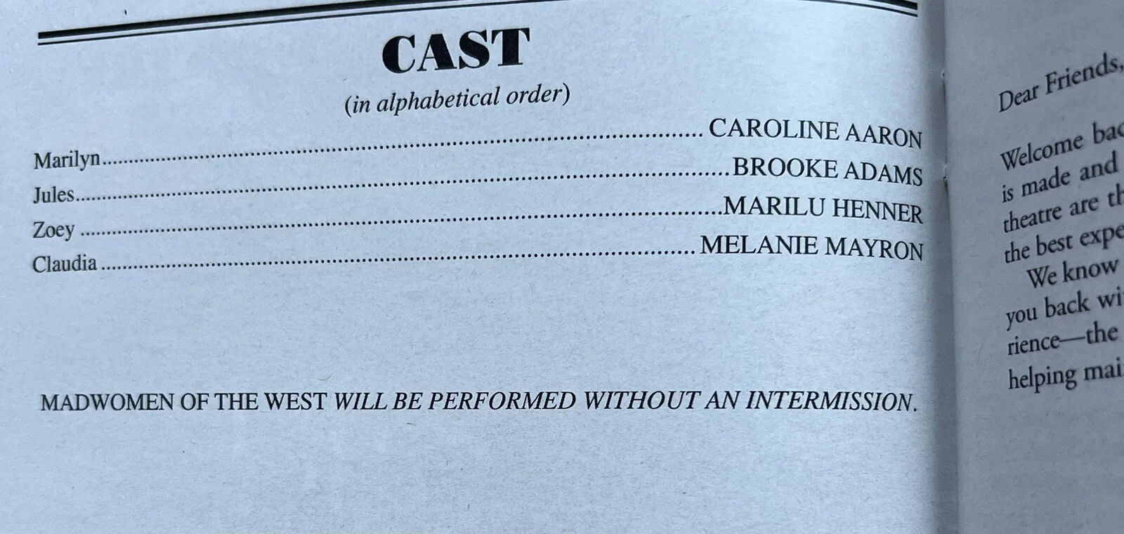 marilu henner — Madwomen of the West Signed Playbill Caroline Aaron Marilu Henner Melanie Mayron, изображение 2