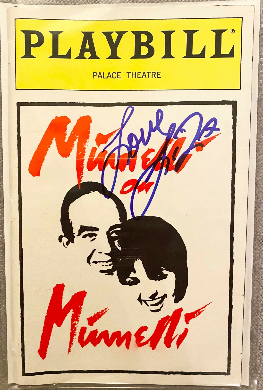 Liza Minnelli — Liza Minnelli Signed In Person Minnelli on Minnelli Broadway Playbill - RARE