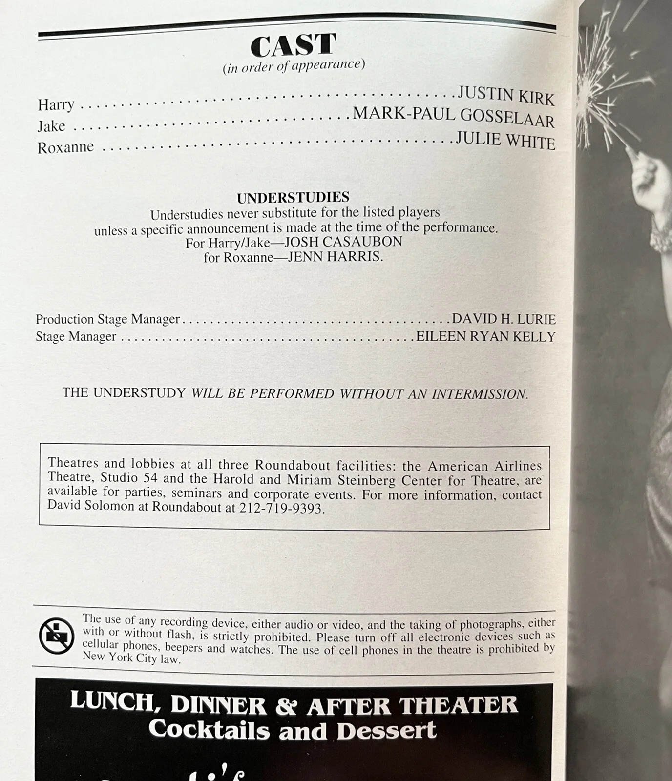 The Understudy Signed IP Playbill Julie White Mark Paul Gosselaar Justin Kirk, изображение 2