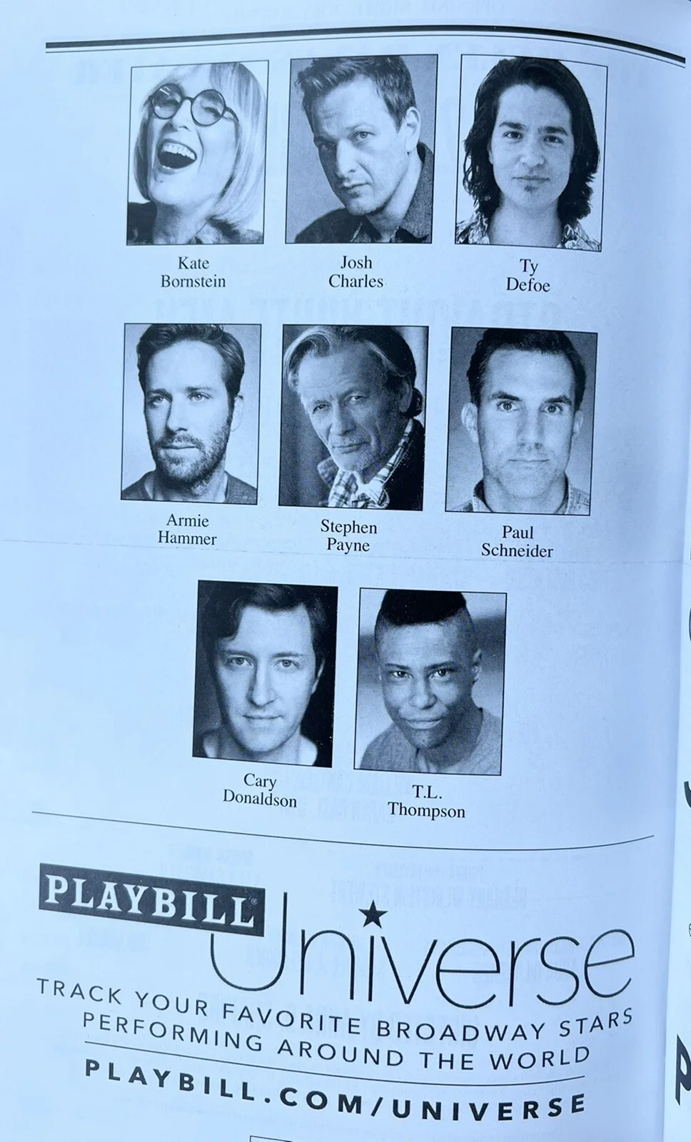 Straight White Men Signed IP Playbill - Armie Hammer Josh Charles Paul Schneider, image 2