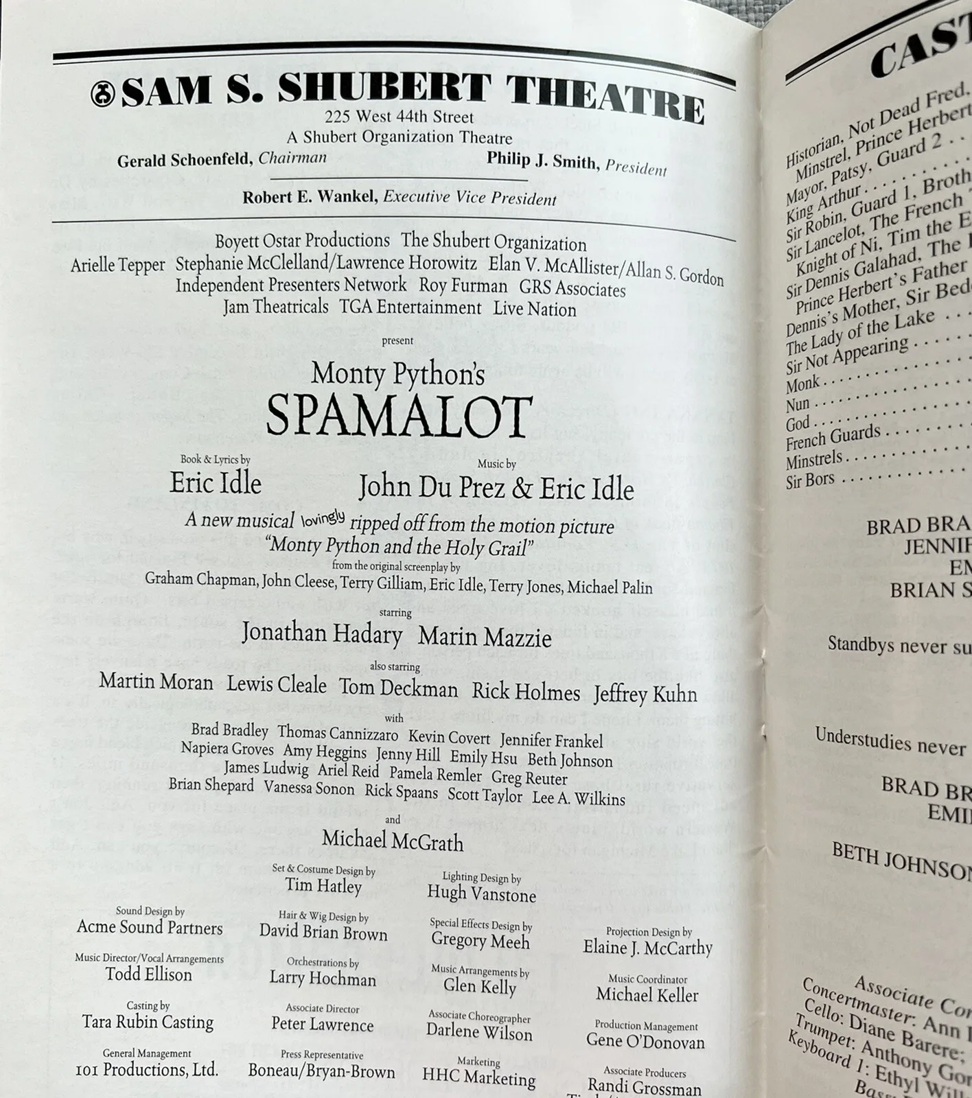 Monty Pythons Spamalot Signed IP Broadway Playbill - Tom Deckman John Cleese, image 2