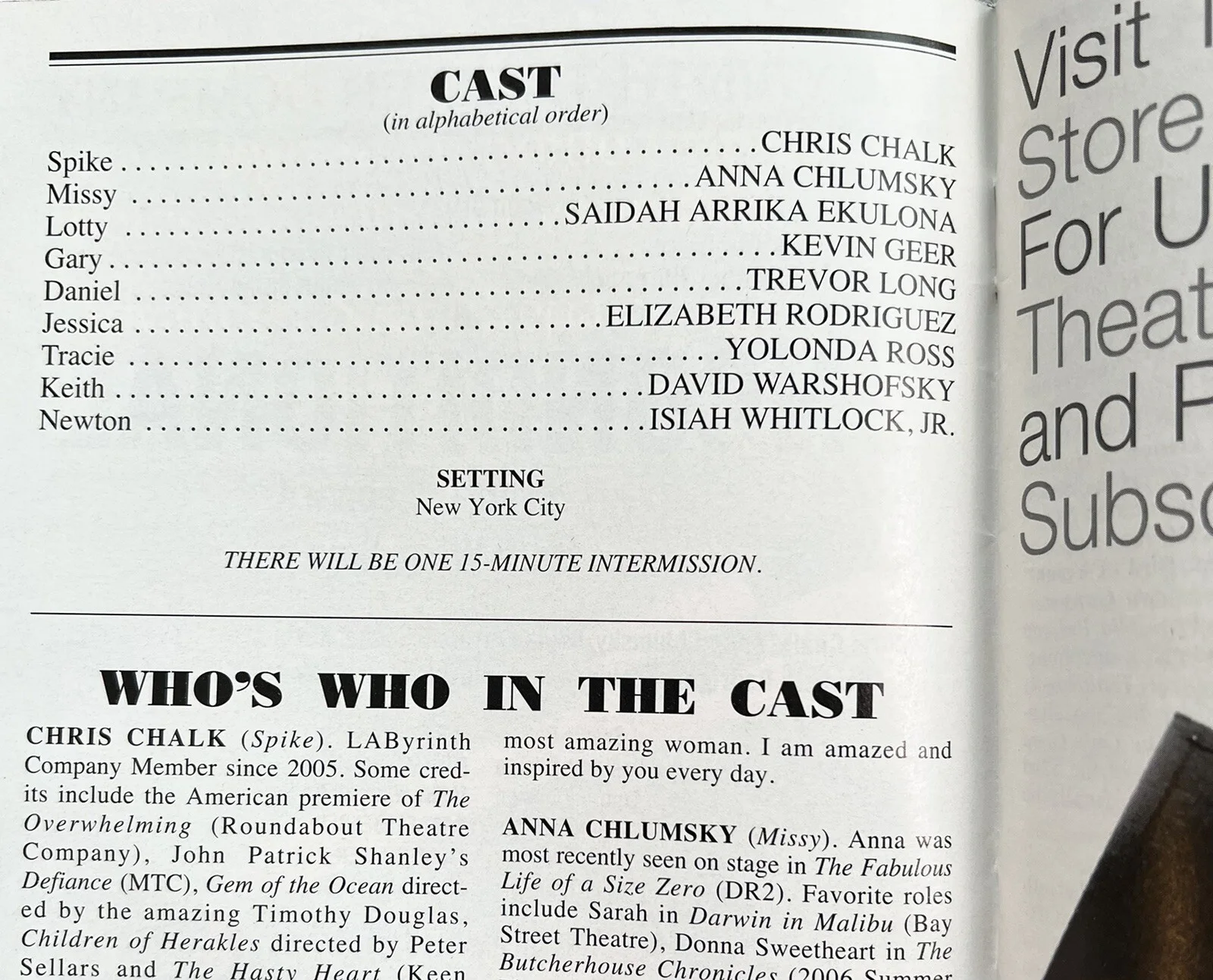 Unconditional Signed IP Playbill Chris Chalk Isiah Whitlock Jr Anna Chlumsky, изображение 2