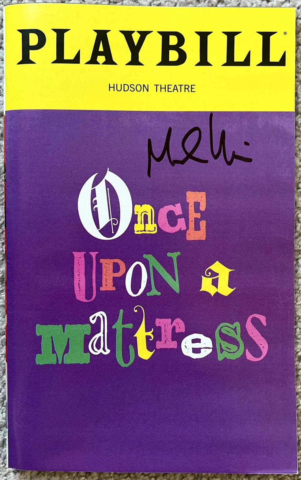 Michael Urie — Michael Urie Signed In Person Once Upon A Mattress Playbill - Broadway