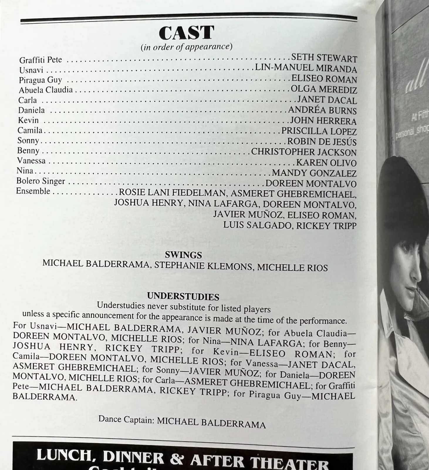 Lin Manuel Miranda — In The Heights Signed In Person Playbill - 37 Arts, Lin Manuel Miranda, RARE, изображение 2