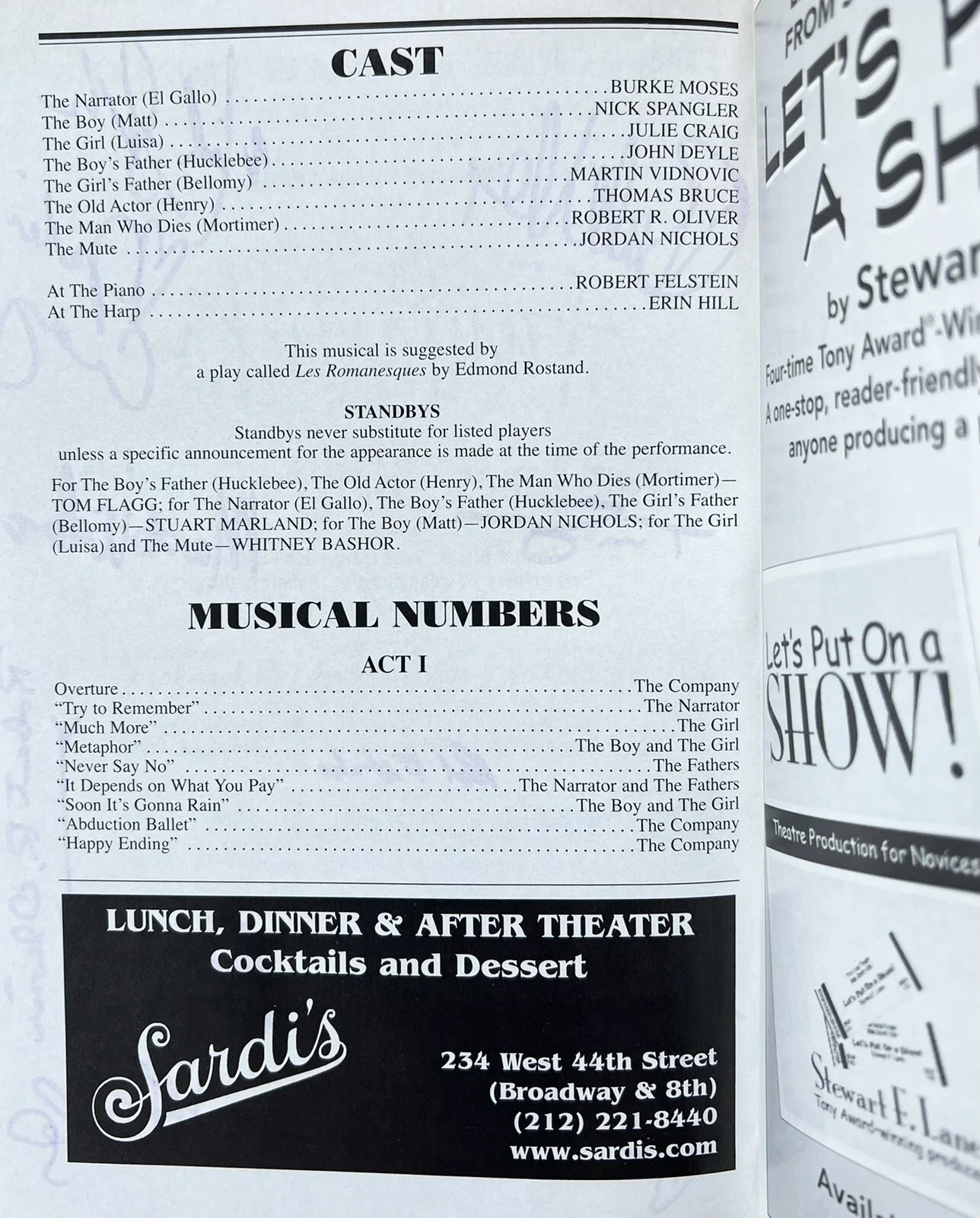 The Fantasticks Signed IP Playbill - Burke Moses Julie Craig Martin Vidnovic, изображение 3