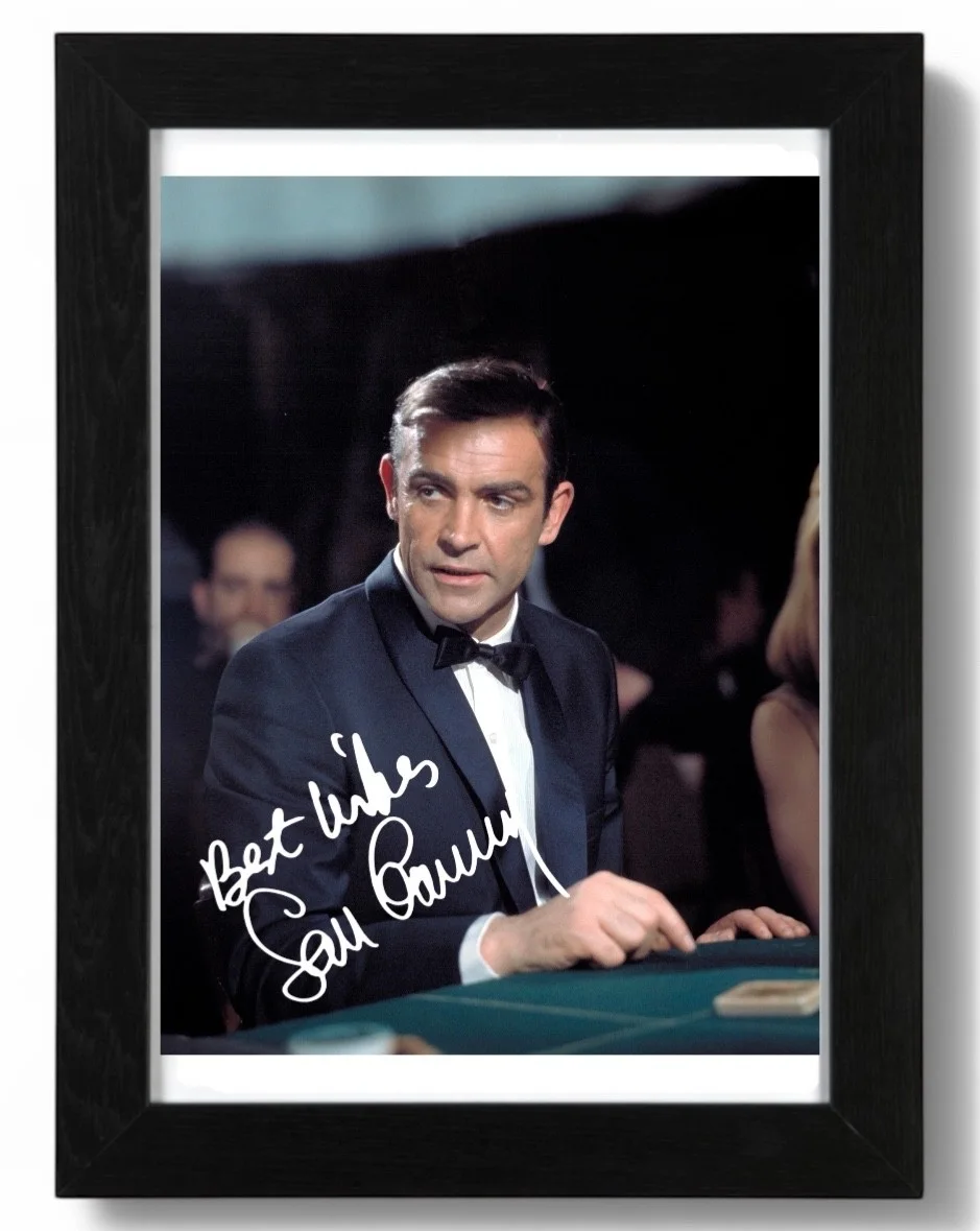 Sean Connery Signed Autograph PHOTO Pre Print 6x4/A4/ Framed James Bond, изображение 3