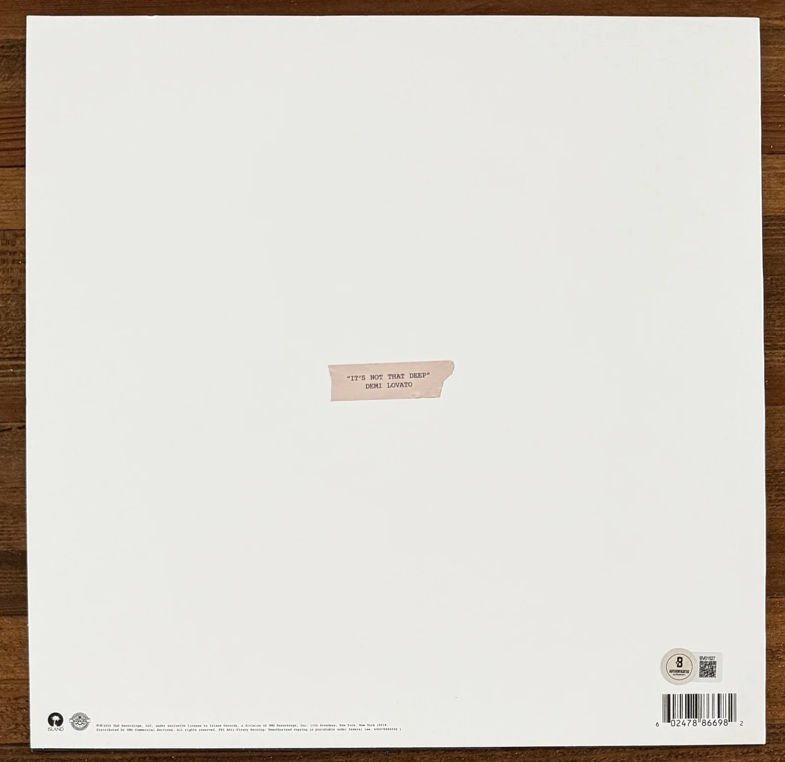 Demi Lovato SIGNED Its Not That Deep White Vinyl LP Beckett BAS COA Autograph, изображение 3