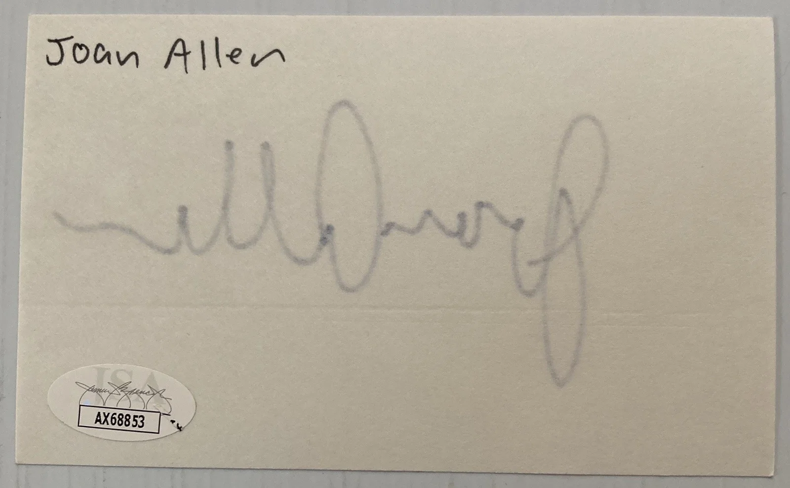 Joan Allen — Nixon Bourne Joan Allen Signed Autograph 3x5 Index Card - JSA Cert - FREE S&H!, изображение 3