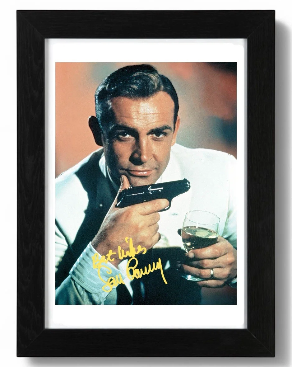 Sean Connery Signed Autograph PHOTO Pre Print 6x4/A4/ Framed James Bond, изображение 2