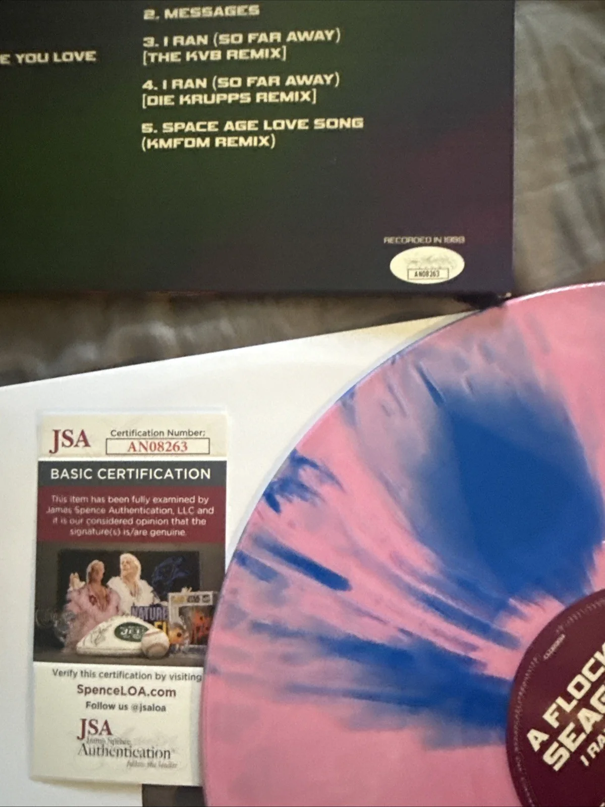 Mike Score SIGNED Limited Edition LPautographed JSA COA Flock Of Seagulls I Ran, изображение 5