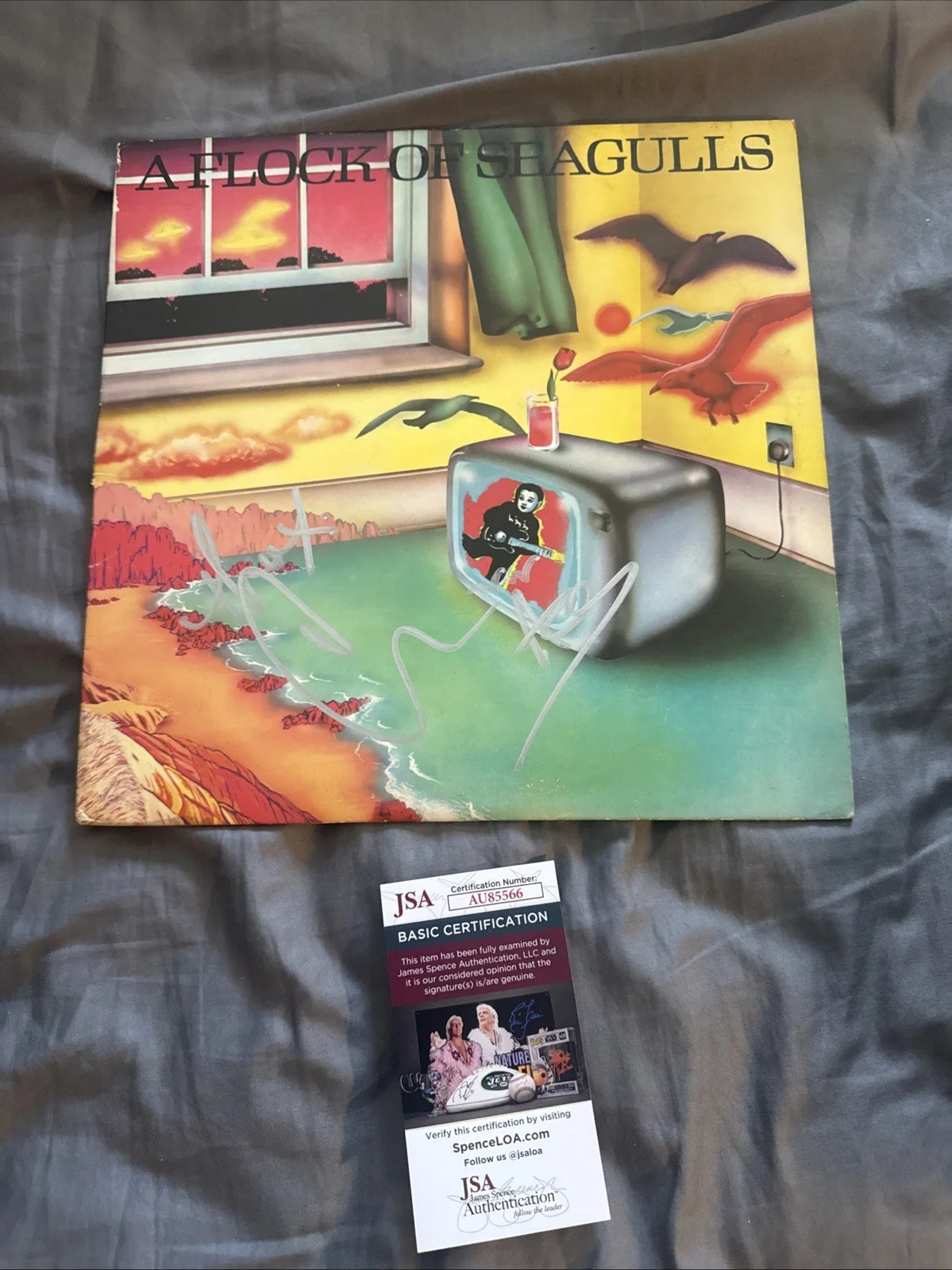 Mike Score SIGNED Vinyl LP Record autographed JSA COA Flock Of Seagulls I Ran, изображение 3