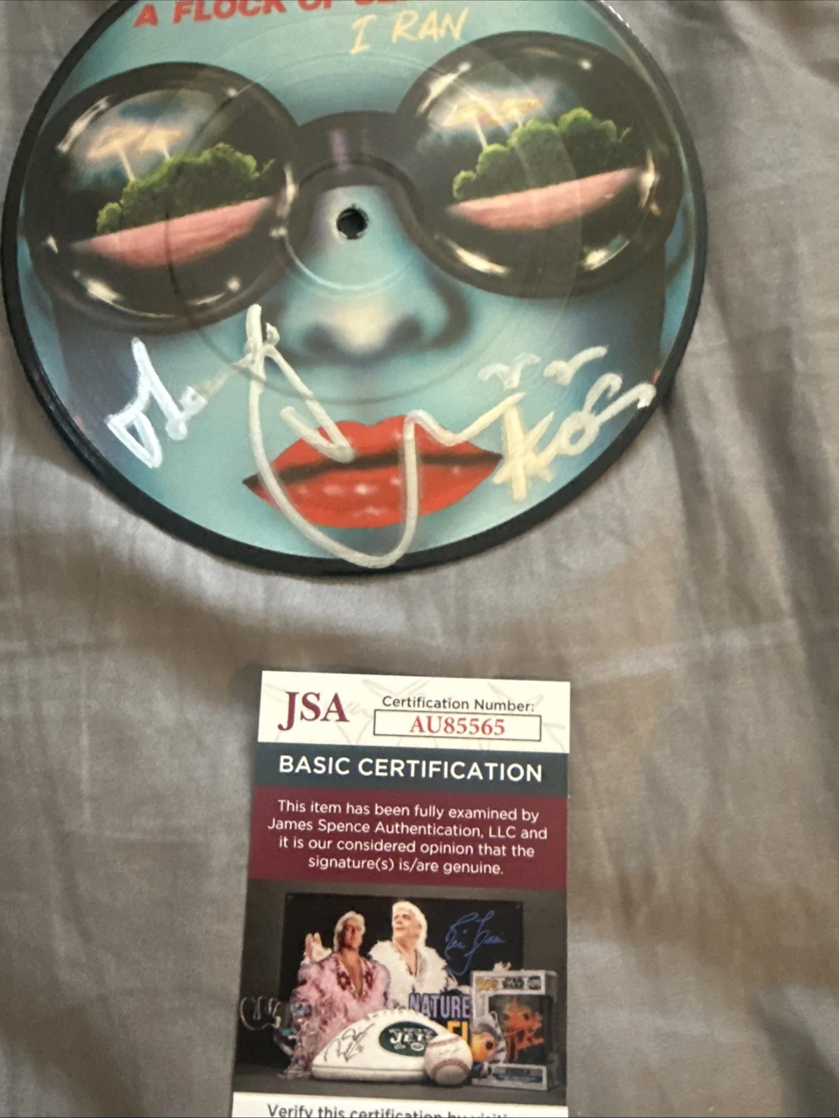 Mike Score SIGNED Vinyl 45 Record Picture Disc JSA COA Flock Of Seagulls I Ran, image 3