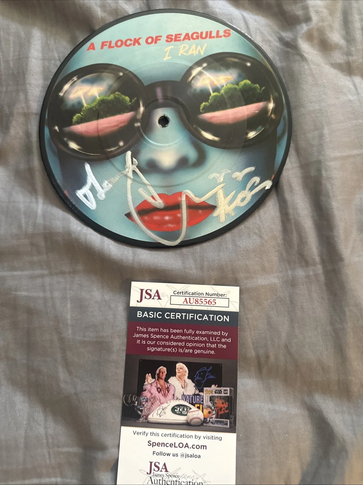 Mike Score SIGNED Vinyl 45 Record Picture Disc JSA COA Flock Of Seagulls I Ran, image 4