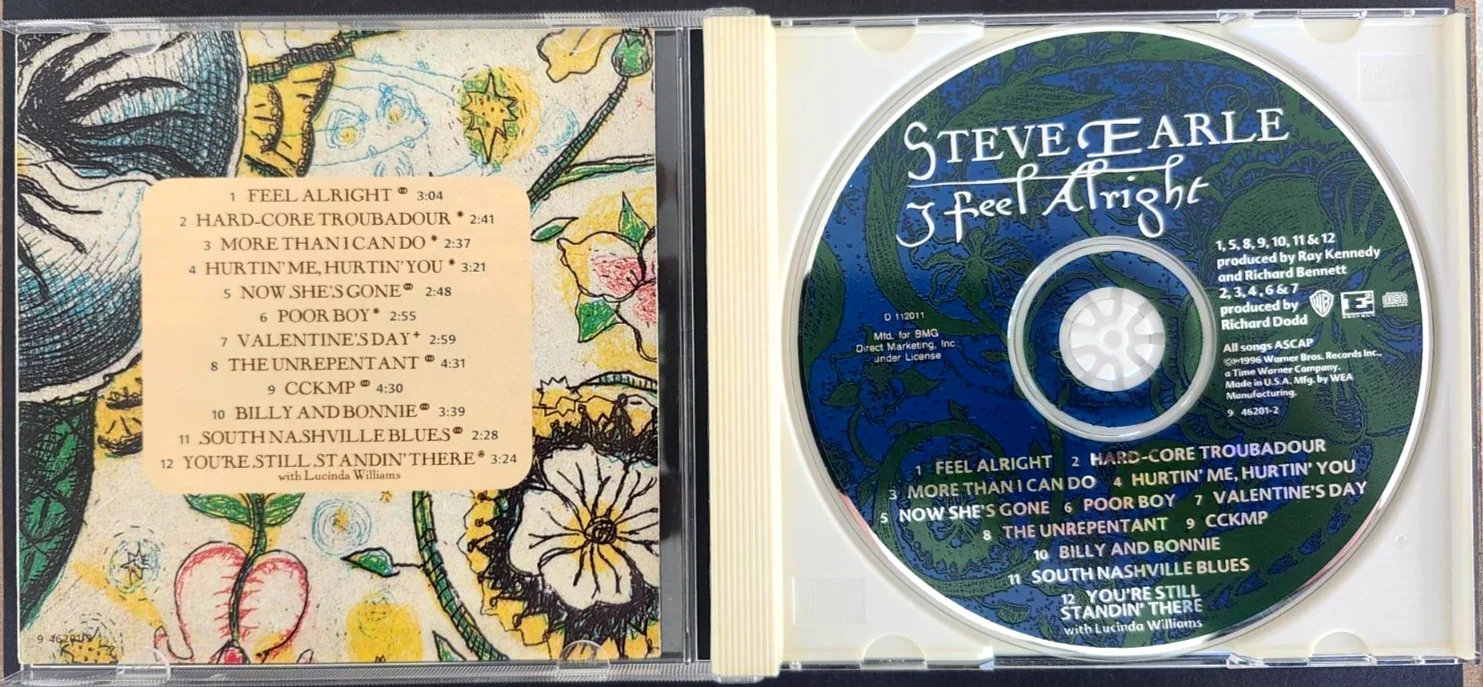 STEVE EARLE I FEEL ALRIGHT AUTOGRAPH CD LINER + CONCERT TICKET CHAUTAUQUA 2019, image 4