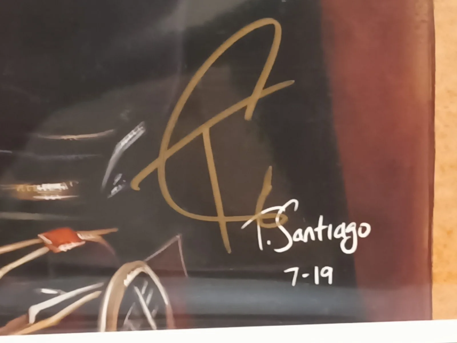 TONY SANTIAGO — TONY SANTIAGO Signed Hellboy 13x19 FRAMED Lithograph (Pristine Authentic), image 3