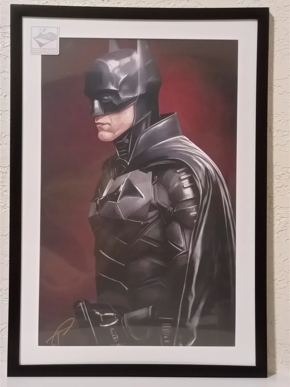 TONY SANTIAGO — TONY SANTIAGO Signed-Batman (Robert Pattinson) 13x19 FRAMED Lithograph (PA)